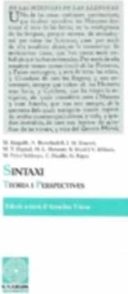 Sintaxi: teoria i perspectives