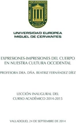 Expresiones-impresiones del cuerpo en nuestra cultura occidental