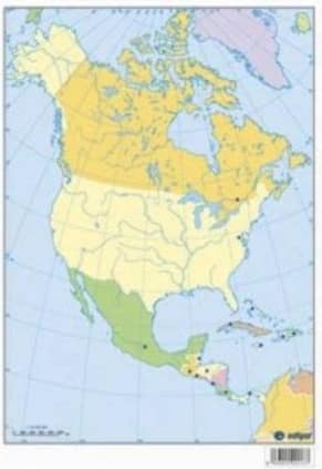 Mapa América del Norte político