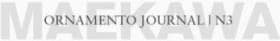 ORNAMENTO JOURNAL #3. MAEKAWA