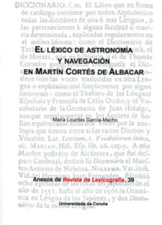 El léxico de astronomía y navegación en Martín Cortés de Albacar