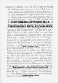 Diccionario histórico de la terminología metalexicográfica
