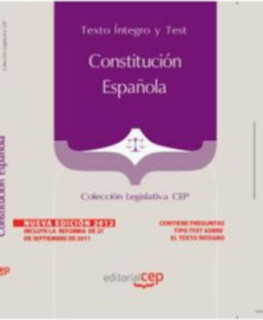 Constitución Española.Texto Íntegro y Test. Colección Legislativa CEP