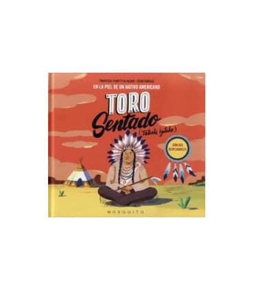 TORO SENTADO EN LA PIEL DE UN NATIVO AME