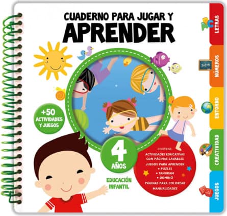 CUADERNO PARA JUGAR Y APRENDER 4 AÑOS