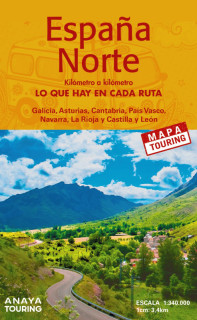 MAPA DE CARRETERAS ESPAÑA NORTE 1:340.00