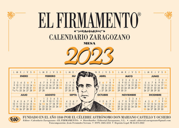 CALENDARIO ZARAGOZANO 2022 MESA VERTICAL