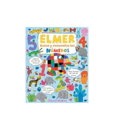 Elmer. Libro de cartón - Busca y encuentra los números de Elmer