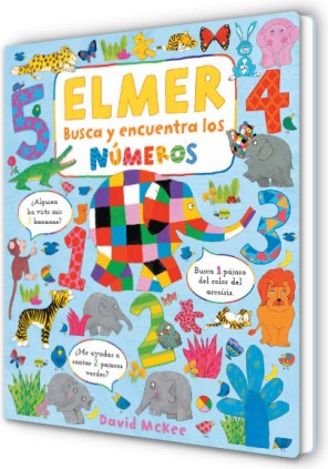 Elmer. Libro de cartón - Busca y encuentra los números de Elmer