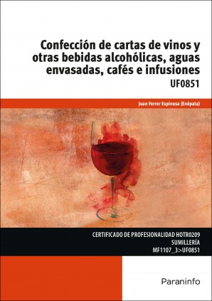 Confección de cartas de vinos y otras bebidas alcohólicas, aguas envasadas, cafés e infusiones