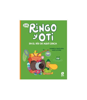 Ringo y Oti en el río de aquí cerca