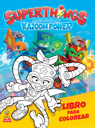 Libro para colorear Superthings Kazoom Power Battle - España