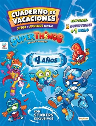 Cuaderno de Vacaciones juega y aprende Superthings Guardians of Kazoom para 4 años