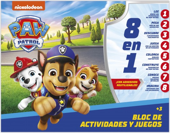 BLOC DE ACTIVIDADES Y JUEGOS 8 EN 1 - PATRULLA CANINA