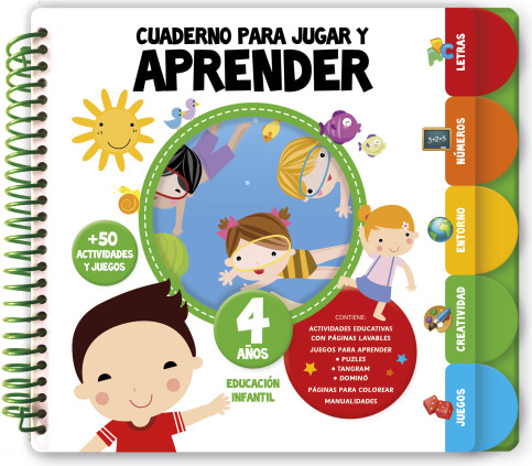 CUADERNO PARA JUGAR Y APRENDER 4 AÑOS
