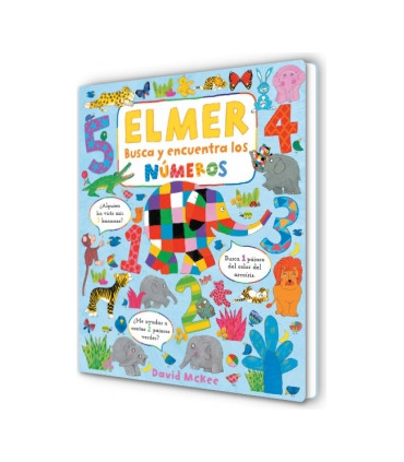 Elmer. Libro de cartón - Busca y encuentra los números de Elmer