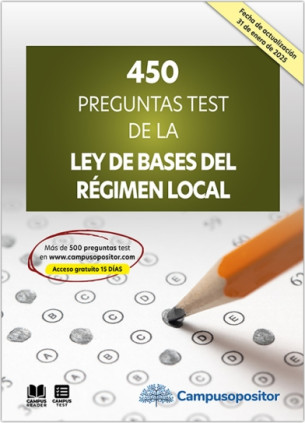 450 preguntas test de la Ley de Bases del Régimen Local