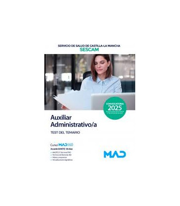 SESCAM AUXILIAR ADMINISTRATIVO TEST 2025