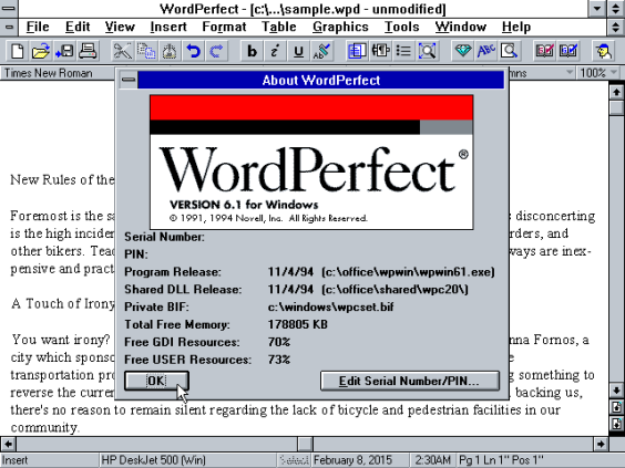 WORDPERFECT 6.1 PARA WINDOWS