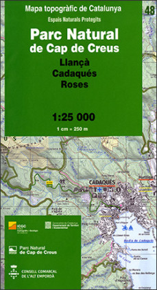 Mapa topogràfic de Catalunya 1:25 000. Espais Naturals Protegits 48 - Parc Natural de Cap de Creus (6a edició)