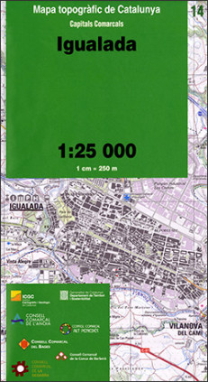 Mapa topogràfic de Catalunya 1:25 000. Capitals Comarcals 14 - Igualada (1a edició)