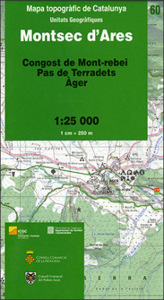 Mapa topogràfic de Catalunya 1:25 000. Unitats Geogràfiques - 60 - Montsec d'Ares (2a edició)