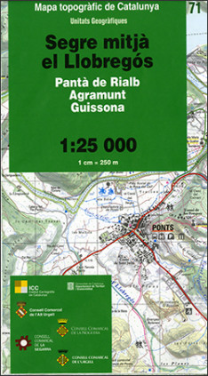 Mapa topogràfic de Catalunya 1:25 000. Unitats Geogràfiques - 71 - Segre Mitjà, el Llobregós (1a edició)