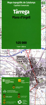 Mapa topogràfic de Catalunya 1:25 000. Capitals Comarcals 33 - Tàrrega (2a edició)