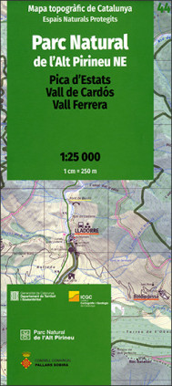Mapa topogràfic de Catalunya 1:25 000. Espais Naturals Protegits 44 - Parc Natural de l'Alt Pirineu NE (3a edició)