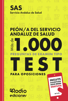 Peón a del Servicio Andaluz de Salud. SAS. Más de 1.000 preguntas de examen tipo test para oposiciones