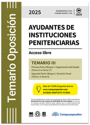 TEMARIO: Cuerpo de Ayudantes de Instituciones Penitenciarias 2025. TOMO III