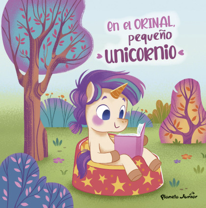 En el orinal, pequeño unicornio