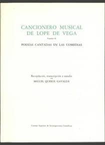 Cancionero musical de Lope de Vega. Tomo III. Poesías cantadas en las comedias
