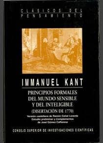 Principios formales del mundo sensible y del inteligible (Disertación de 1770)