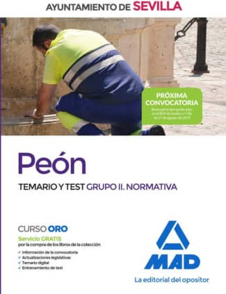 Peón del Ayuntamiento de Sevilla. Temario y test Grupo II (Normativa)