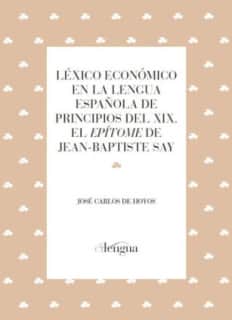 Léxico económico en la lengua española de principios del XIX.
