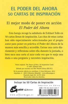 EL PODER DEL AHORA: 50 CARTAS DE INSPIRA