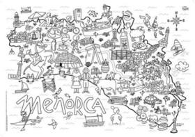 Menorca mapa para colorear