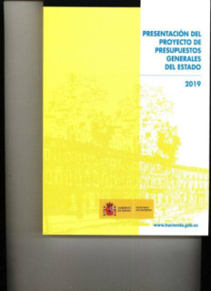 Presentación del proyecto de presupuestos generales del estado 2019